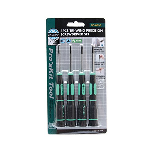 Eclipse Tools SD-081G Pro's Kit Tri-Wing Precision Screwdriver Set with 4 Pieces
