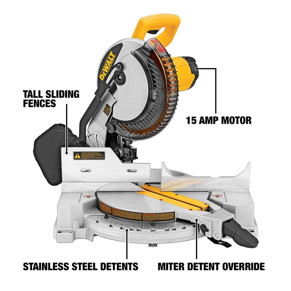 DeWalt DW713 15 Amp 25.4 cm compuesto sierra ingletadora y hoja de sierra Combo Pack