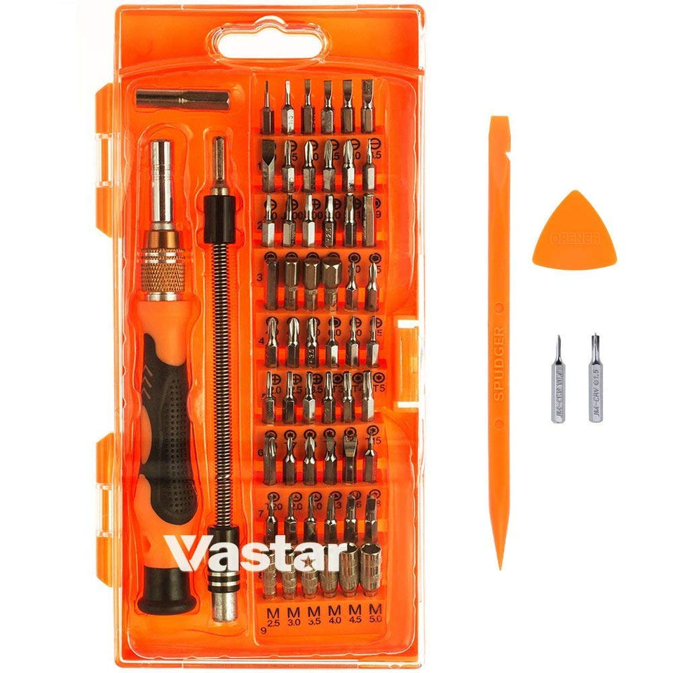 Vastar 62 en 1 kit Conductor Magnético 56 Bits, Destornillador Magnético de Precisión, de Peparación para Teléfono Móvil, Tableta, PC, Mac Book, kit de Herramientas de Reparación de la Electrónica