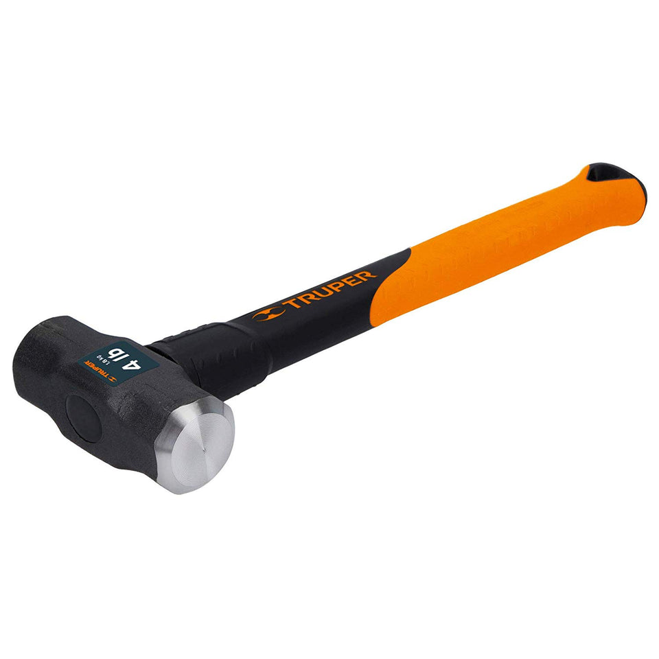 Truper MD-4F, Marro octagonal, mango de fibra de vidrio 14", 4 Lb