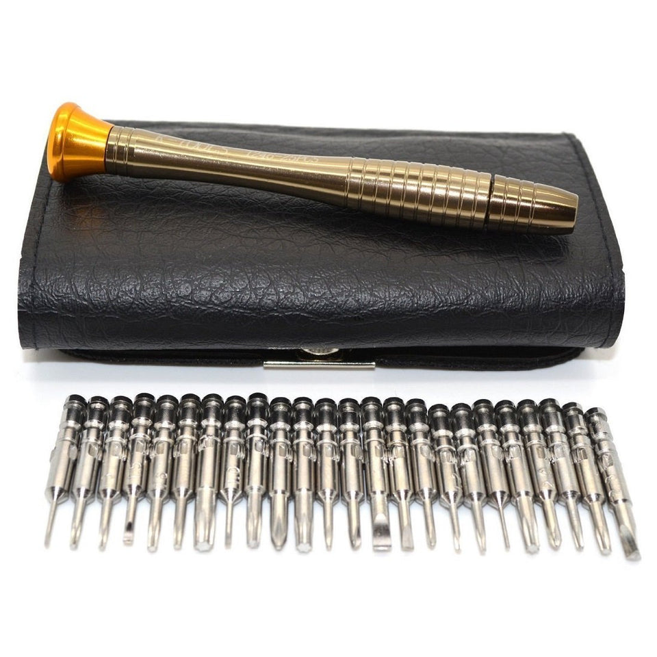 TFHEEY 25 en 1 juego de destornilladores Mini Set de destornilladores de precisión electrónica herramientas Kit de reparación para teléfono celular, reloj, PC, computadora portátil, cámara digital